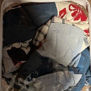 Patchwork Quilt with Floral and Striped Patterns